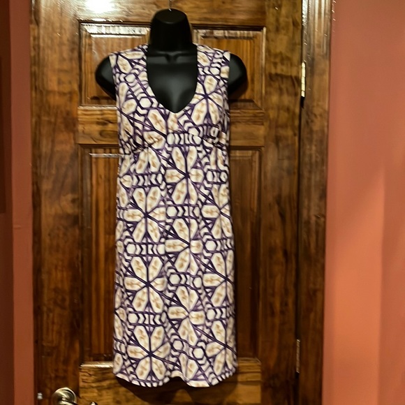 Purple Gold & Cream Sleeveless Dress - Picture 1 of 6